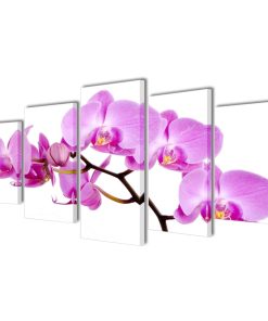 5 Pz Set Stampa Su Tela Da Muro Orchidèa 100 X 50 cm