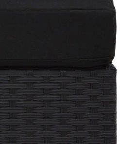 Divano Ad Angolo Modulare In Polyrattan Nero