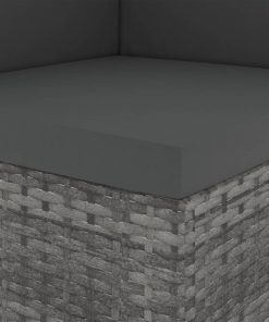 Divano Ad Angolo Modulare In Polyrattan Grigio