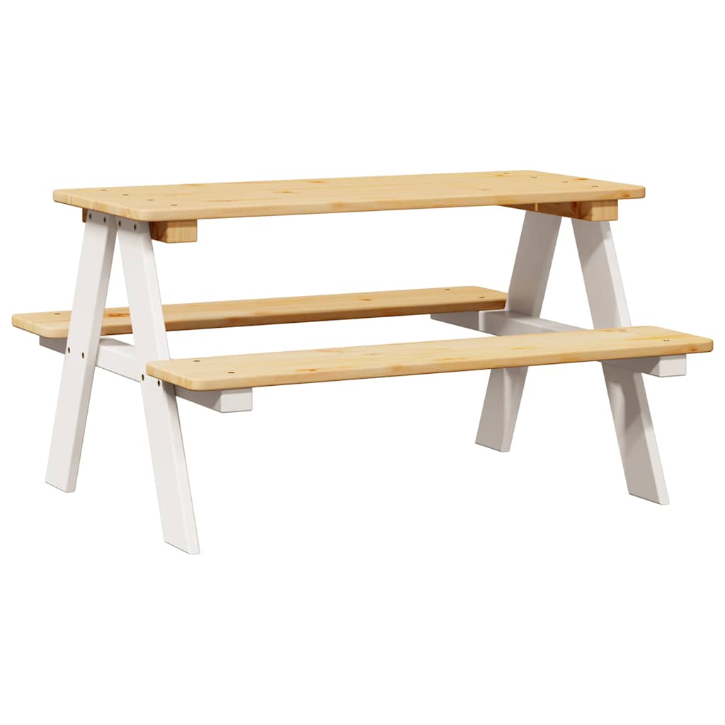 Tavolo Per Bambini Con Panche Irun 90x79,5x50 Cm Legno Massello - Image 4