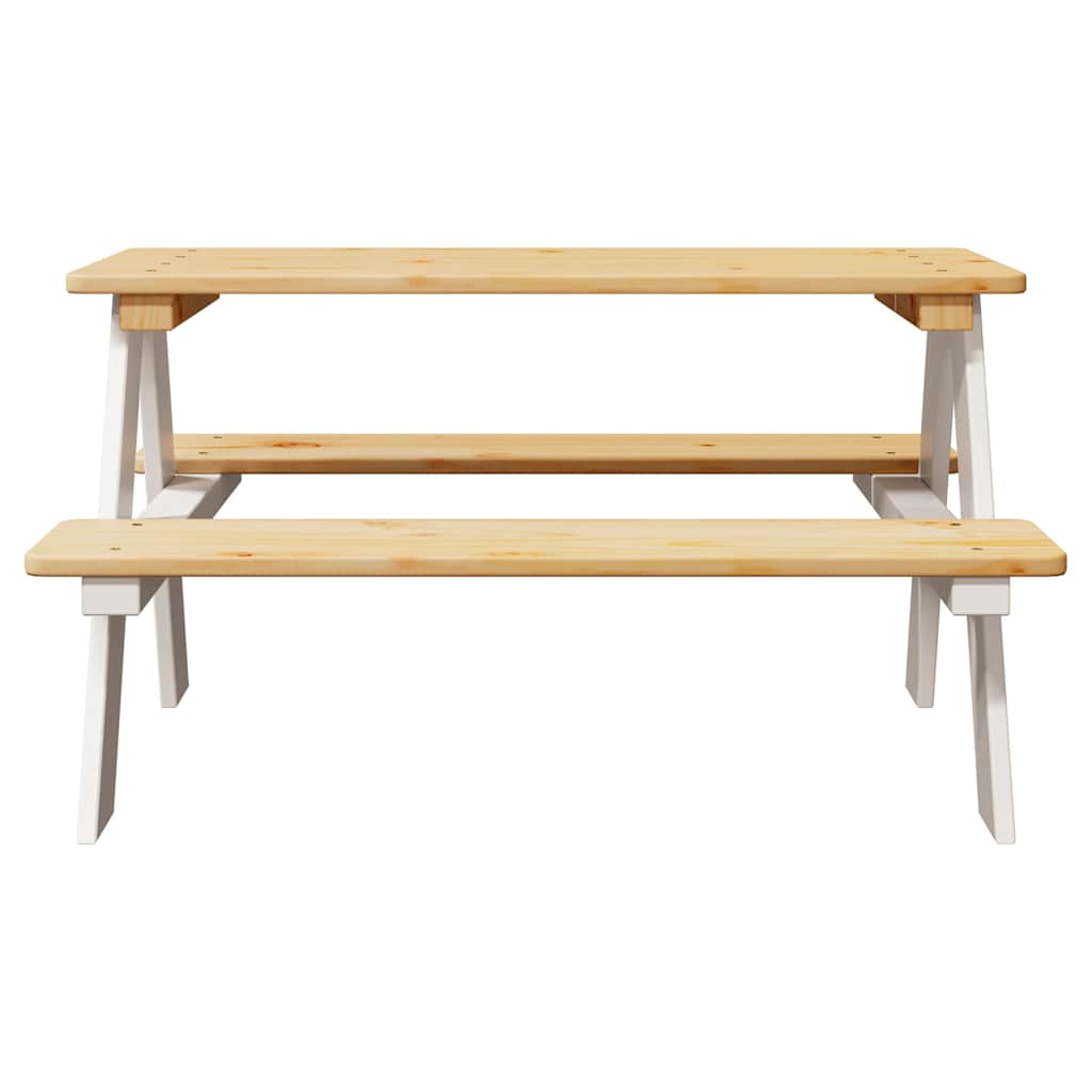 Tavolo Per Bambini Con Panche Irun 90x79,5x50 Cm Legno Massello - Image 2