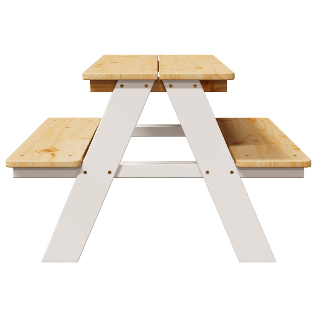 Tavolo Per Bambini Con Panche Irun 90x79,5x50 Cm Legno Massello - Image 3
