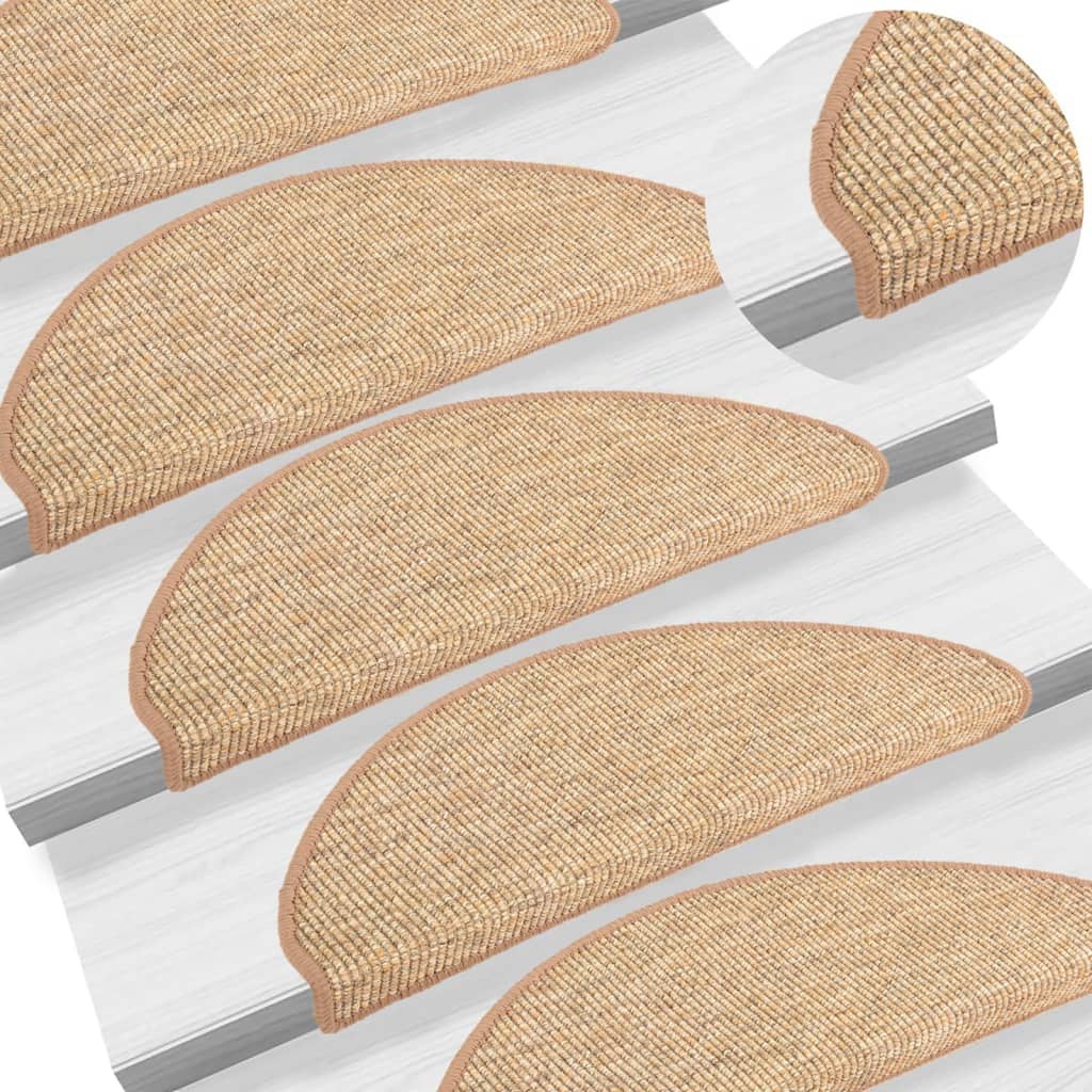 Tappetini Autoadesivi Per Scale 15 Pz Marrone Chiaro 65x21x4 cm