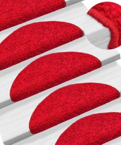 Tappetini Per Scale 10 Pz 56x17x3 Cm Rossi Semicircolari