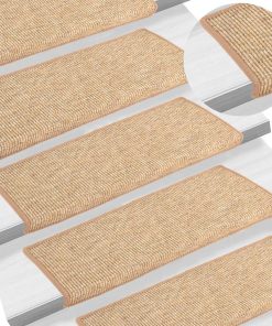 Tappetini Autoadesivi Per Scale 15 Pz Marrone Chiaro 65x21x4 cm