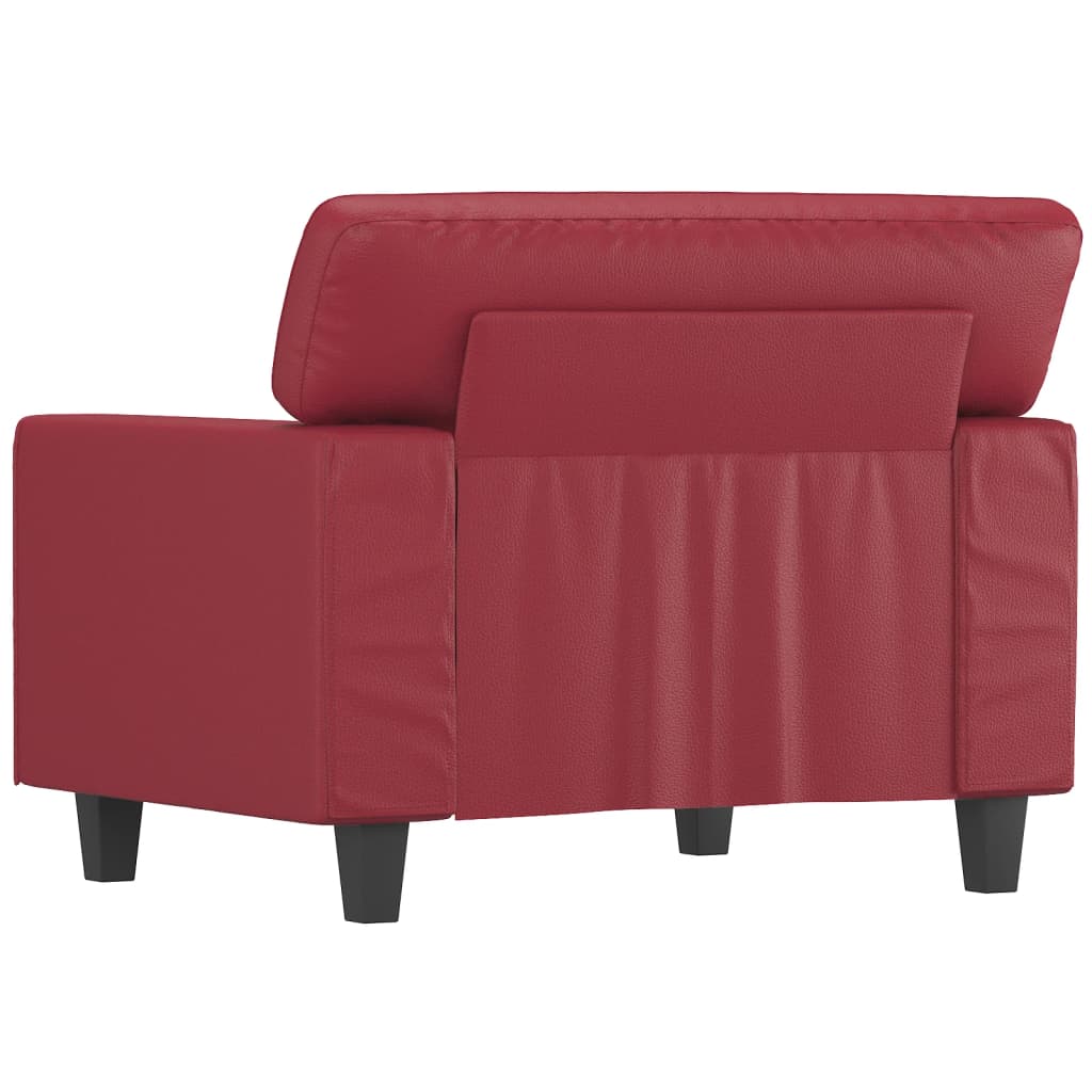 Poltrona Rosso Vino 60 Cm In Similpelle