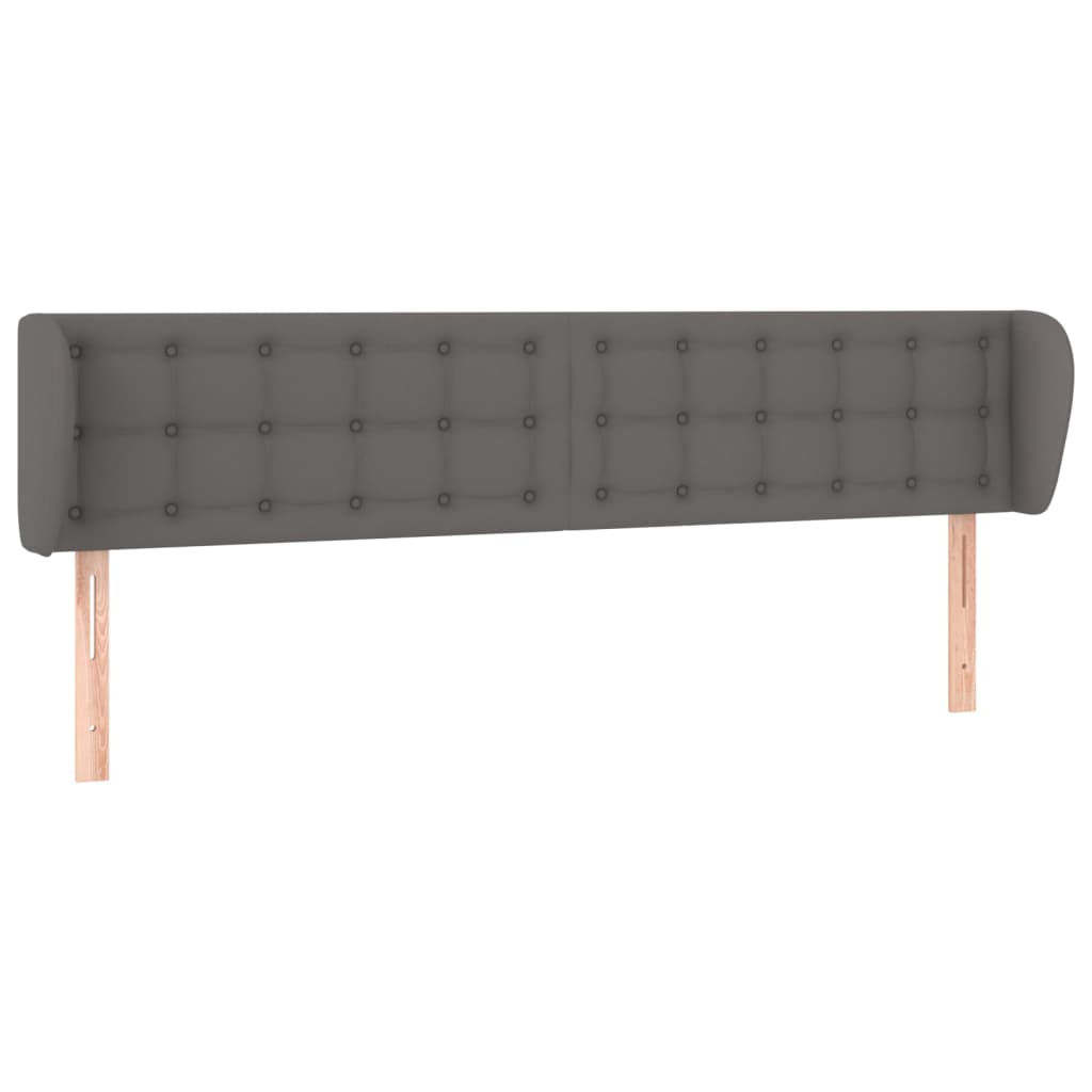 Testiera Ad Orecchio Grigio 203x23x78/88 Cm In Similpelle
