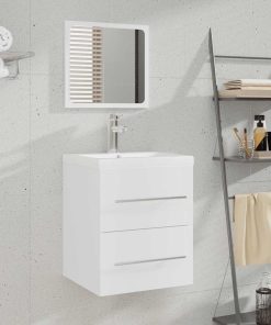 Mobile Da Bagno Con Specchio Bianco 41x38,5x48 cm