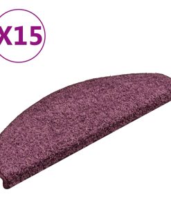 Tappetini Per Scale 15 Pz Viola Scuro 65x21x4 cm