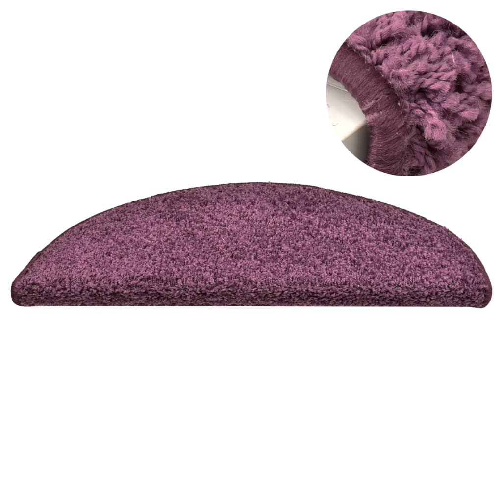 Tappetini Per Scale 15 Pz 56x17x3 Cm Viola Scuro Semicircolari