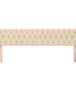 Testiera Ad Orecchio Crema 183x23x78/88 Cm In Tessuto