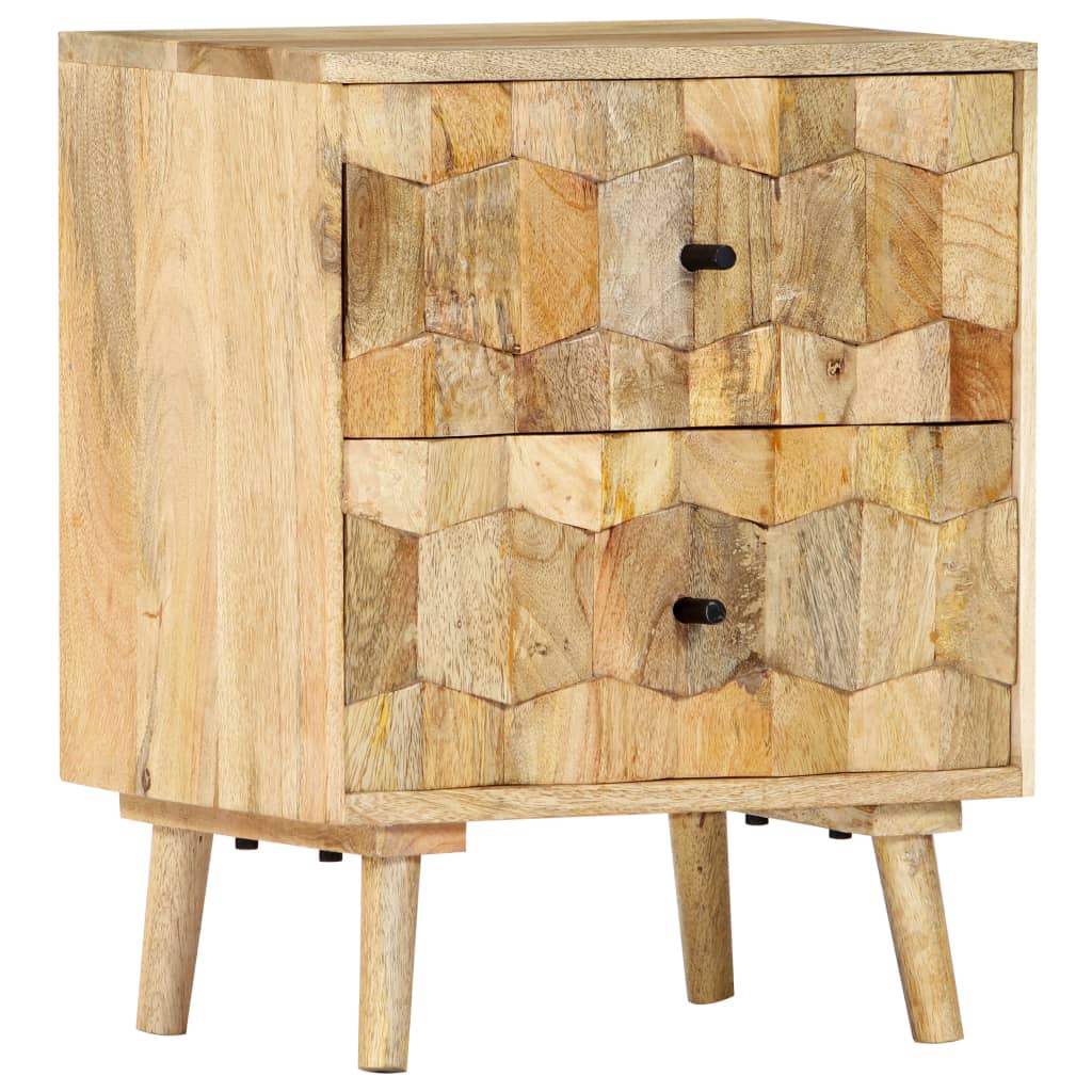 Comodino 40x30x50 Cm In Legno Massello Di Mango
