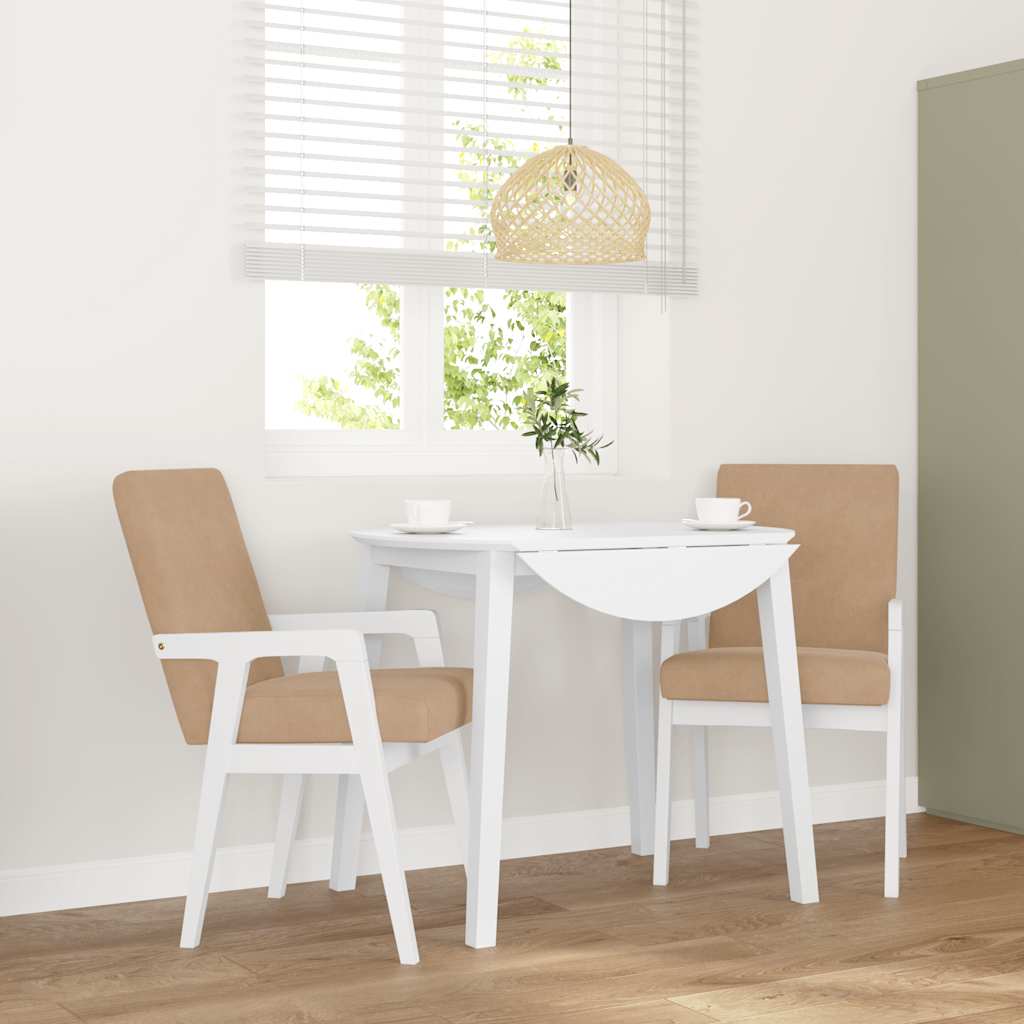 Sedie Da Pranzo Con Cuscini 2 Pz Bianco Legno Massello Di Hevea - Image 4