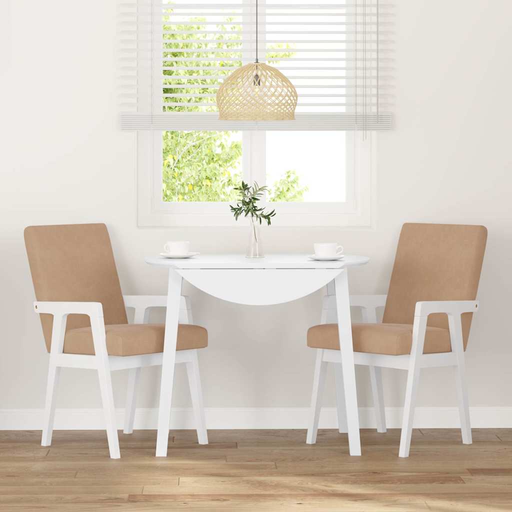 Sedie Da Pranzo Con Cuscini 2 Pz Bianco Legno Massello Di Hevea - Image 3