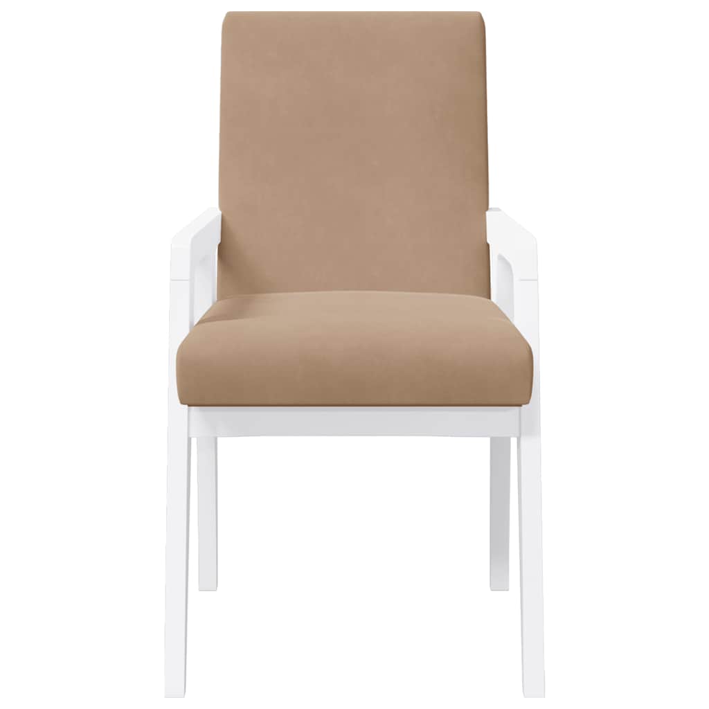 Sedie Da Pranzo Con Cuscini 2 Pz Bianco Legno Massello Di Hevea - Image 2