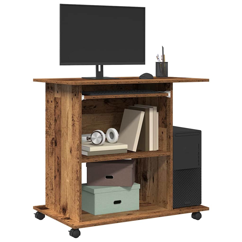 Scrivania Da Computer Legno Antico 80x50x75cm Legno Multistrato