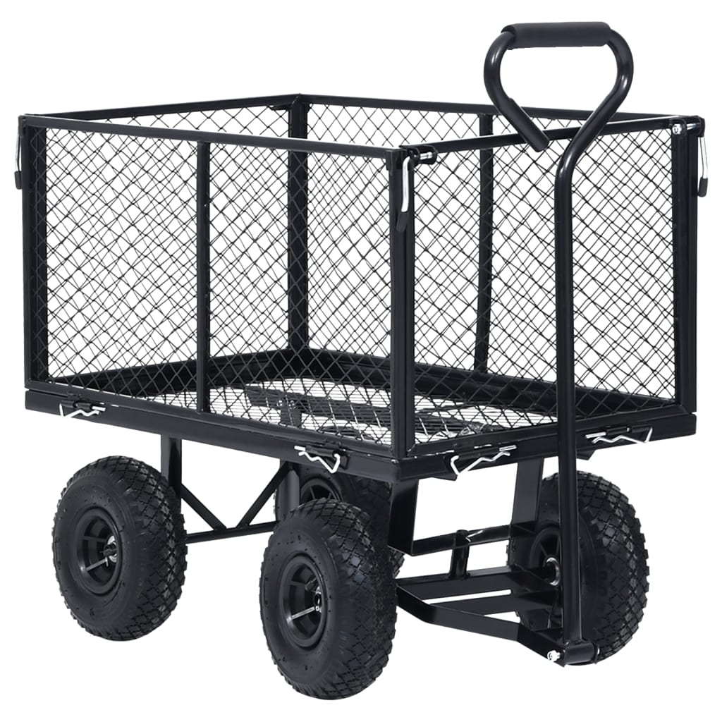 Carrello A Mano Da Giardino Nero 350 kg