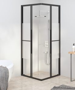 Cabina Doccia Esg Semi Smerigliato 80x70x180 Cm Nera