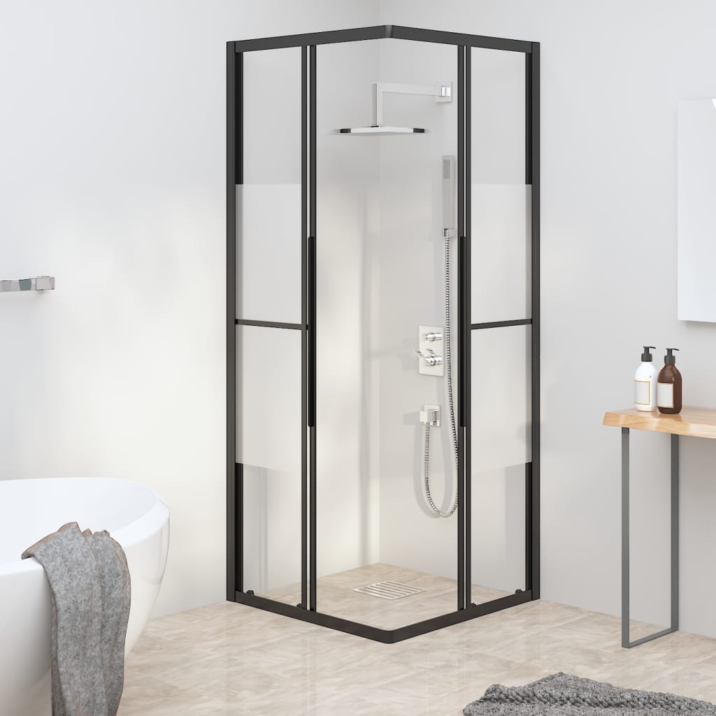Cabina Doccia Esg Semi Smerigliato 80x70x180 Cm Nera