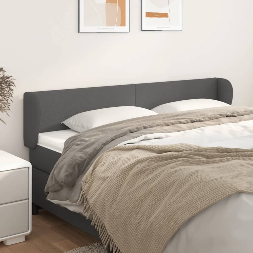 Testiera Ad Orecchio Grigio 163x23x78/88 Cm In Similpelle