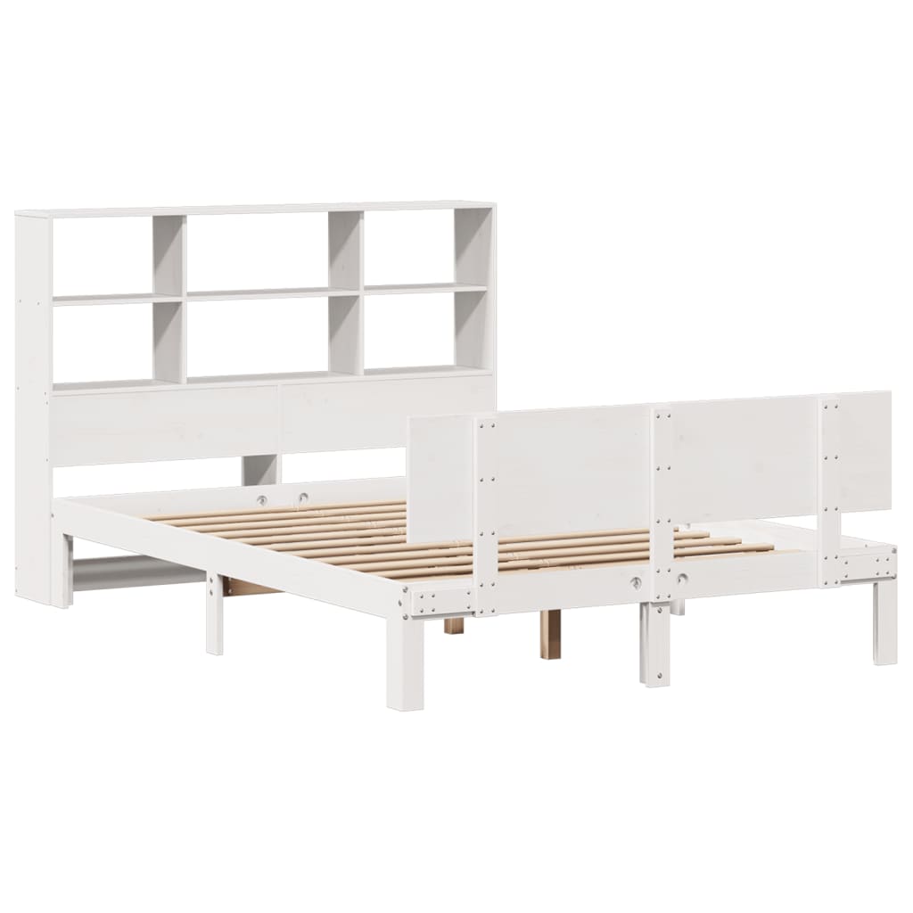 Letto Libreria Senza Materasso Bianco 140x200 Cm Legno Di Pino