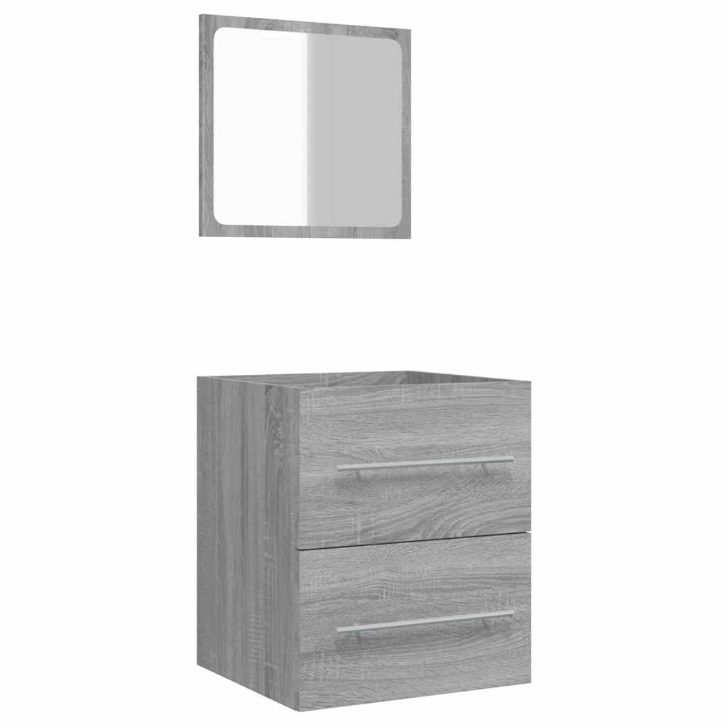Mobile Da Bagno Con Specchio Grigio Sonoma 41x38,5x48 cm - Image 6