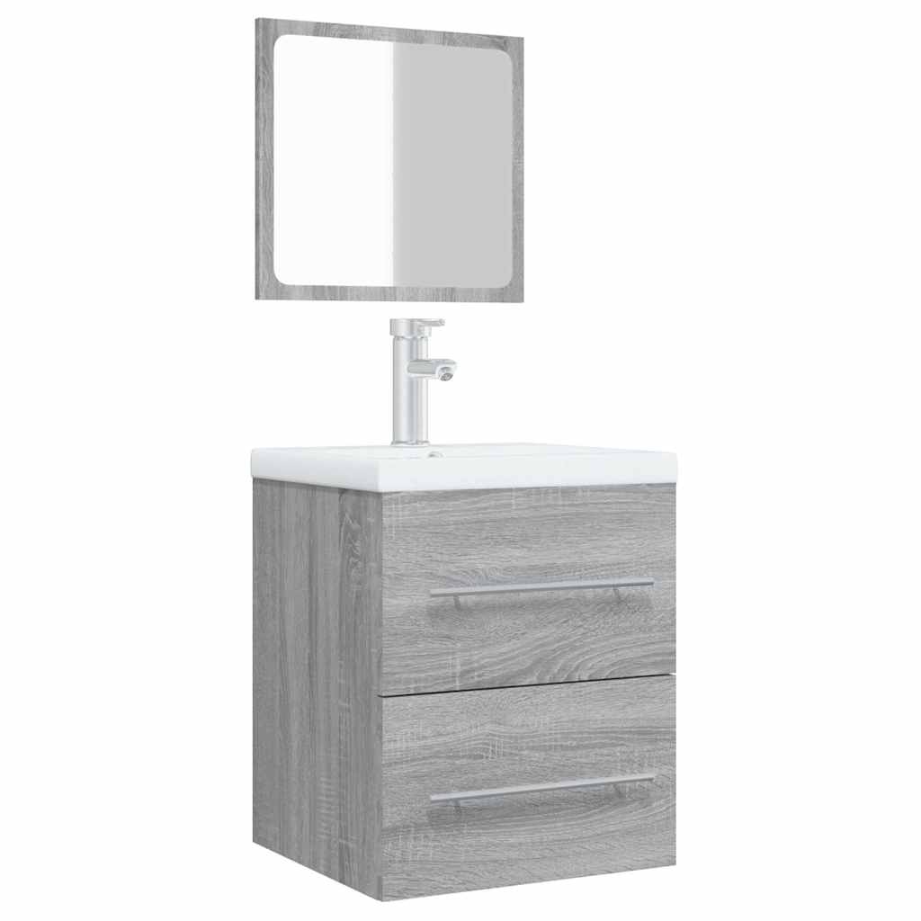 Mobile Da Bagno Con Specchio Grigio Sonoma 41x38,5x48 cm - Image 5
