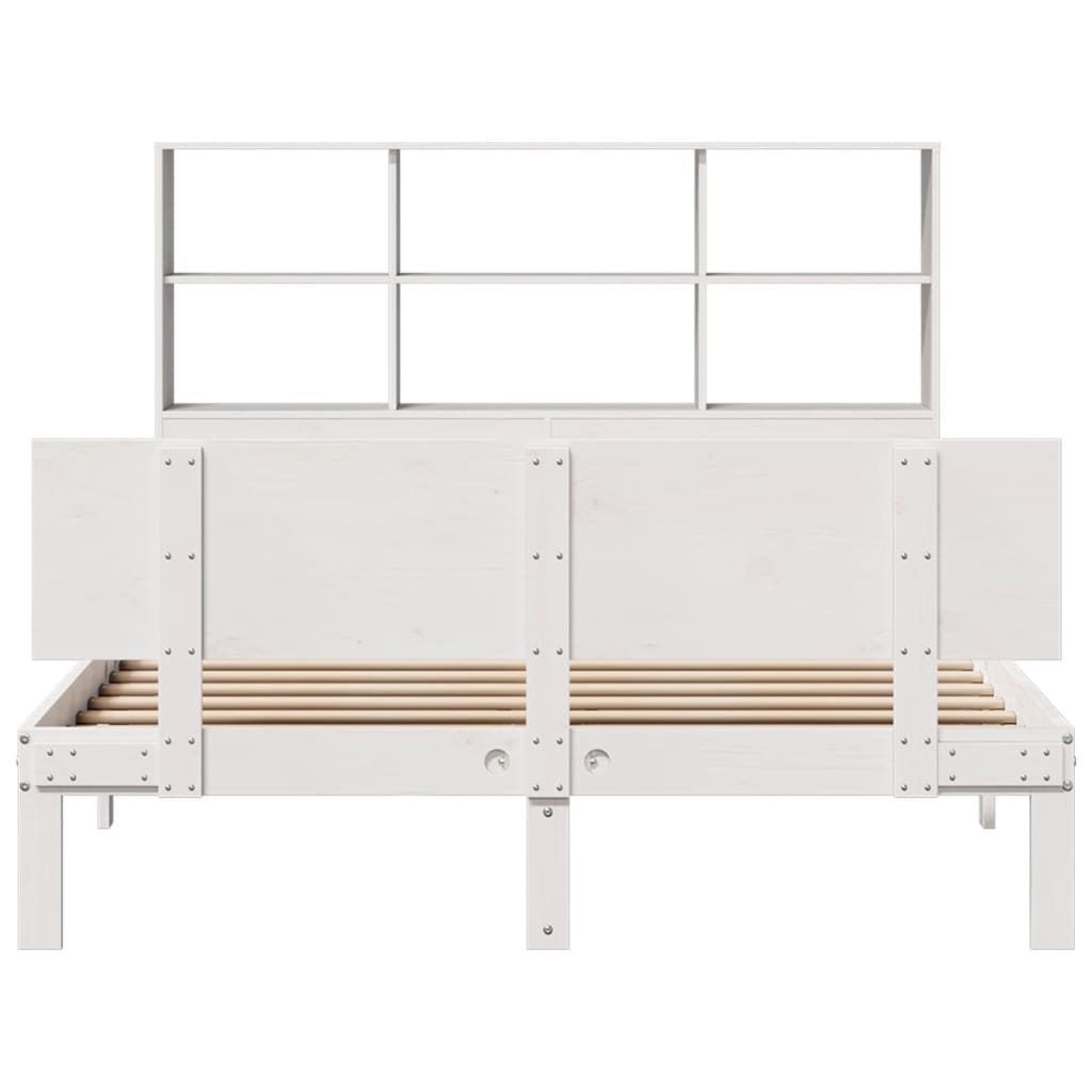 Letto Libreria Senza Materasso Bianco 120x190 Cm Legno Di Pino