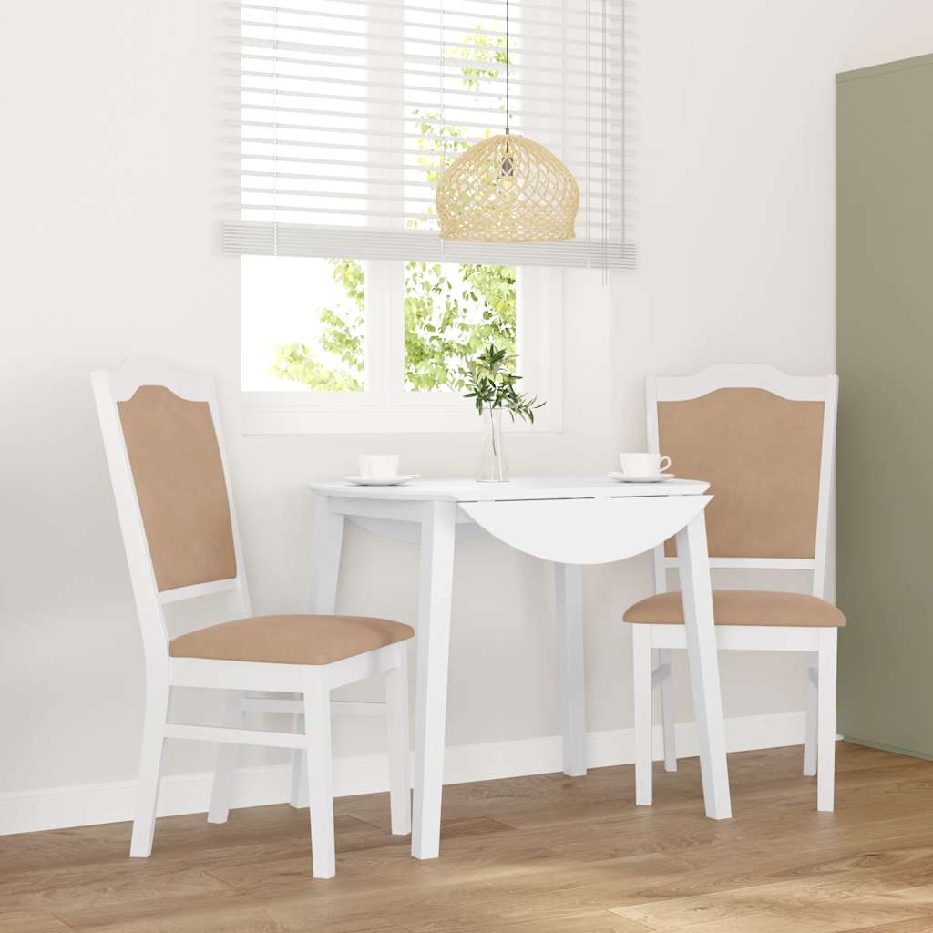 Sedie Da Pranzo Con Cuscini 2 Pz Bianco Legno Massello Di Hevea - Image 4