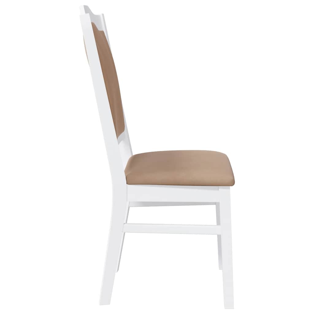 Sedie Da Pranzo Con Cuscini 2 Pz Bianco Legno Massello Di Hevea - Image 5