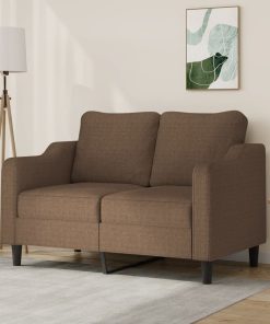 Divano A 2 Posti Marrone 120 Cm In Tessuto