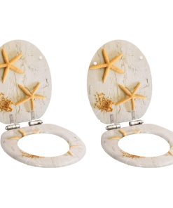 Copriwater 2 Pz Con Chiusura Ammortizzata In Mdf Stella Marina