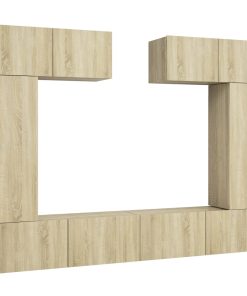 vidaXL Set muebles de salón TV 6 pzas madera ingeniería roble Sonoma