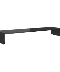 vidaXL Soporte para TV/Elevador monitor cristal negro 100x30x13 cm