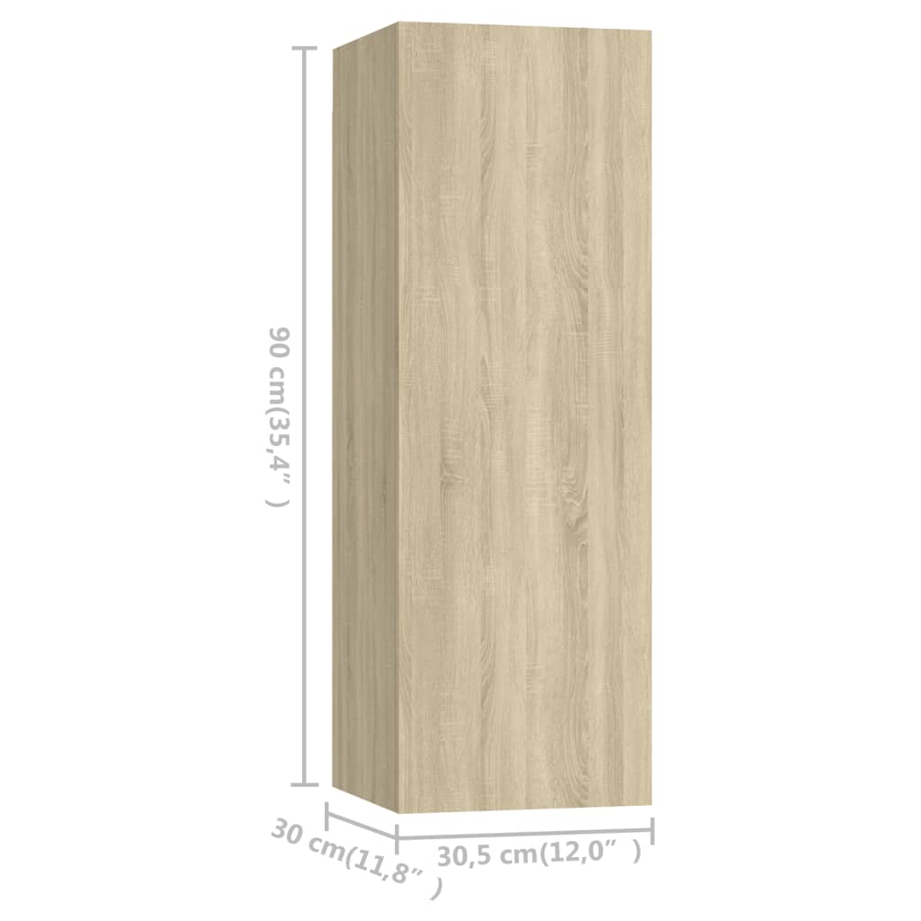 vidaXL Juego de muebles de salón 4 pzas roble Sonoma 30,5x30x90 cm