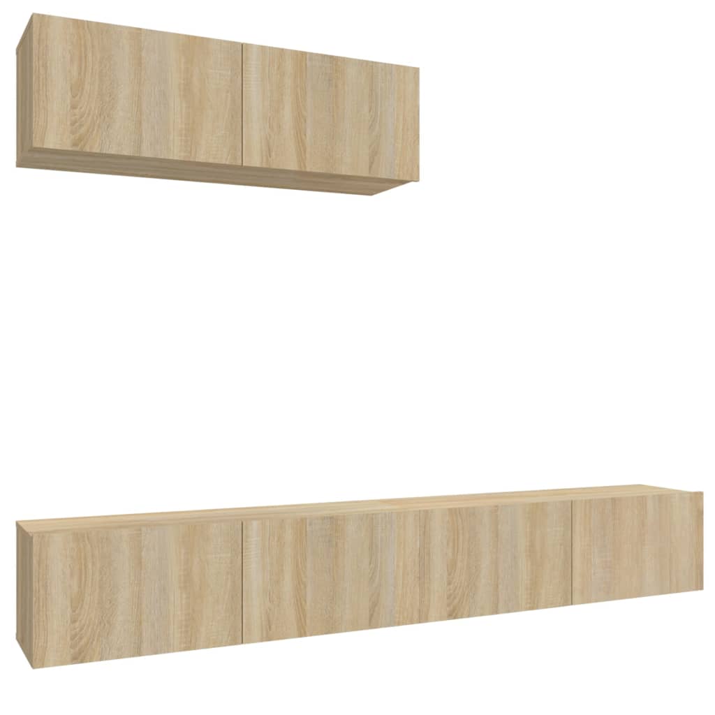 vidaXL Set de muebles para TV 3 pzas madera contrachapada roble sonoma