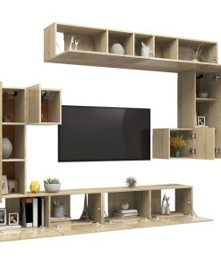 vidaXL Set de muebles para TV 8 pzas madera contrachapada roble Sonoma