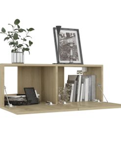 vidaXL Set de muebles salón TV 4 pzas madera ingeniería roble Sonoma