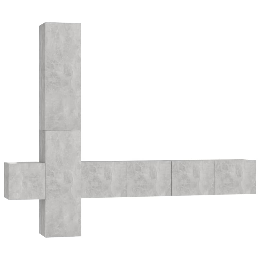 vidaXL Set de muebles de salón 5 pzas madera ingeniería gris hormigón