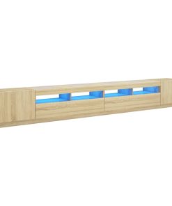 vidaXL Armario TV con luces LED color roble Sonoma 300x35x40 cm