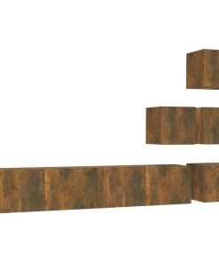 vidaXL Mueble de pared para TV madera contrachapada roble ahumado