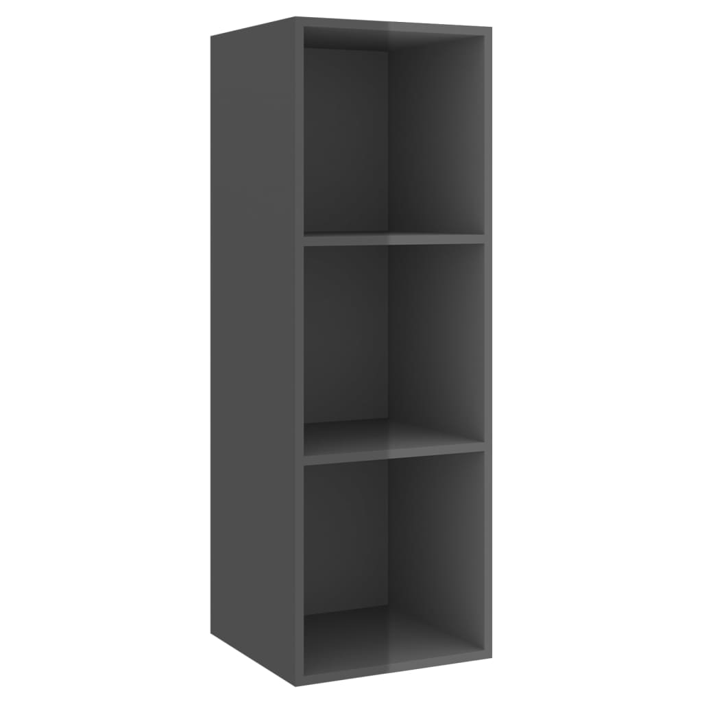 vidaXL Muebles de salón 3 piezas madera de ingeniería gris con brillo