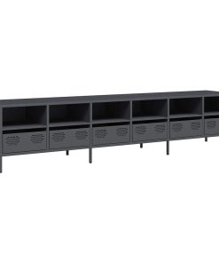 vidaXL Mueble de TV acero laminado en frío antracita 202x39x43,5 cm