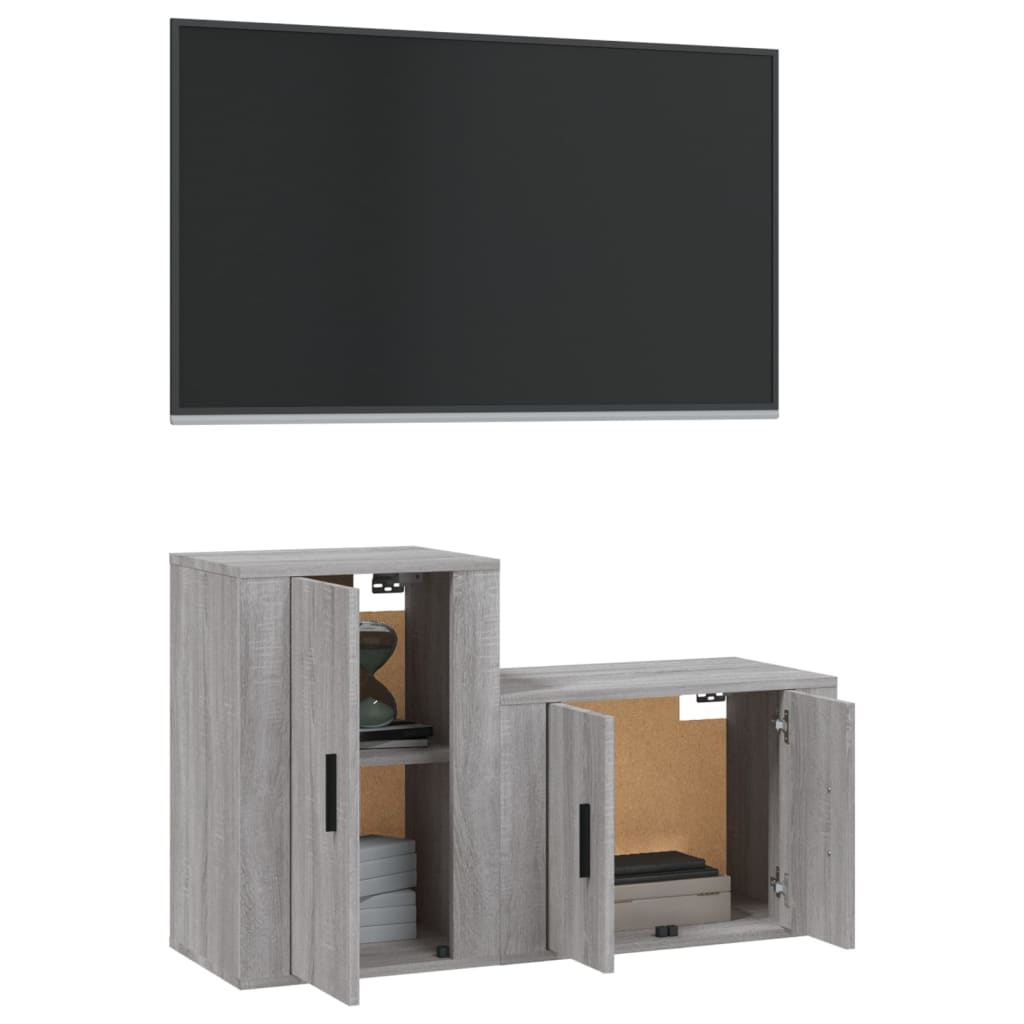 vidaXL Set de muebles para TV 2 pzas madera contrachapada gris Sonoma