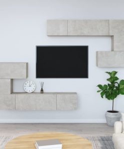 vidaXL Mueble de pared de TV madera contrachapada gris hormigón