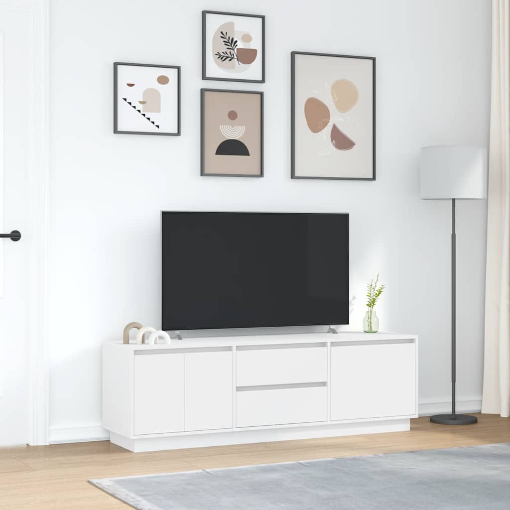 vidaXL Mueble de TV con luces LED blanco 160,5x41x50 cm
