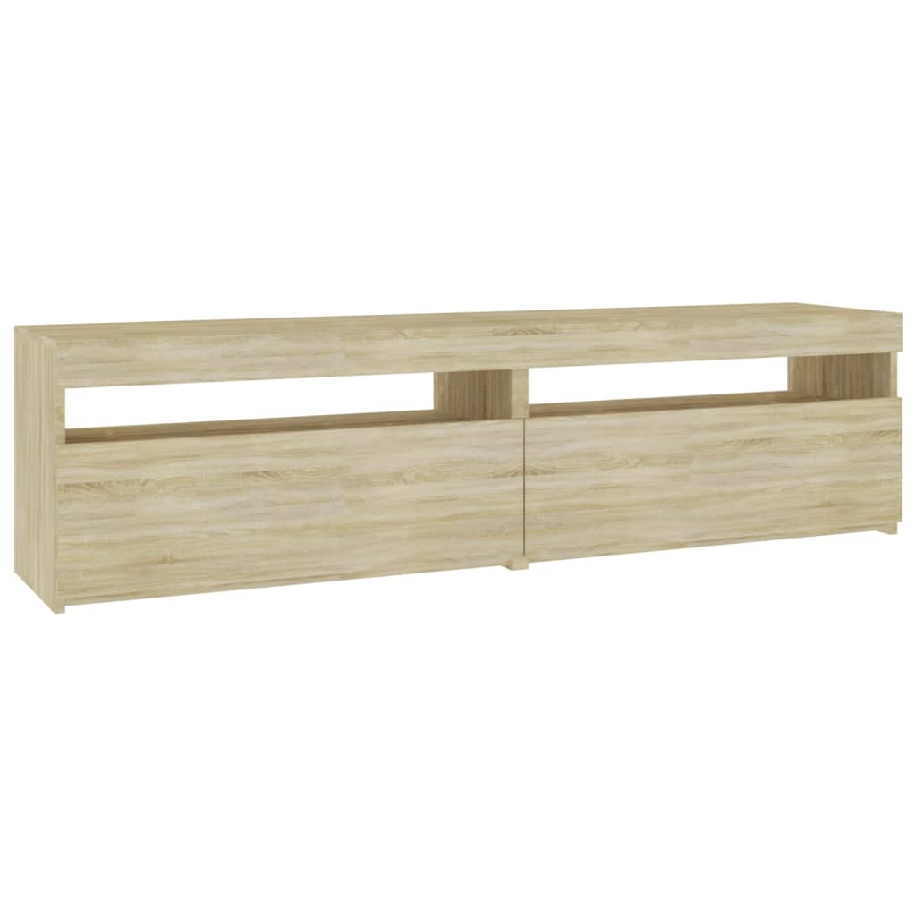 vidaXL Muebles de TV con luces LED 2 unidades roble Sonoma 75x35x40 cm