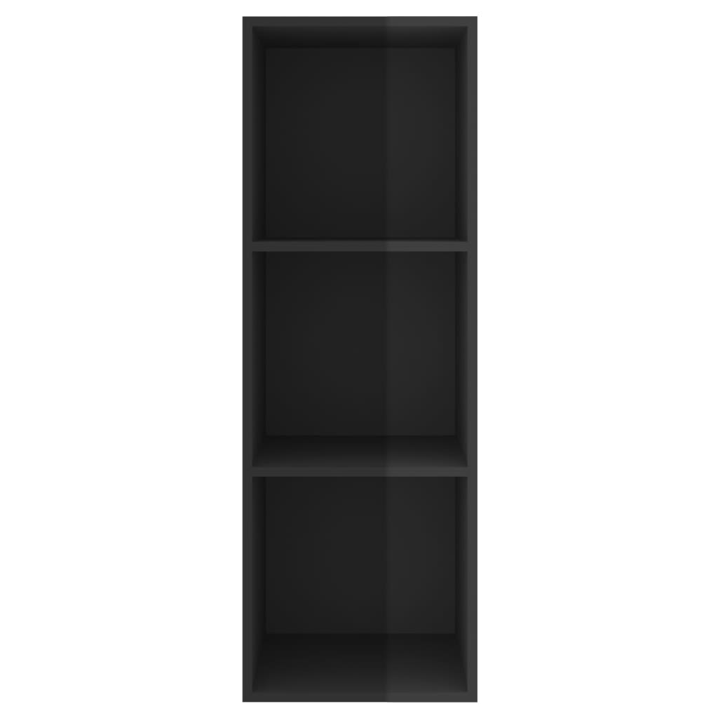 vidaXL Mueble TV pared madera contrachapada negro brillo 37x37x107cm