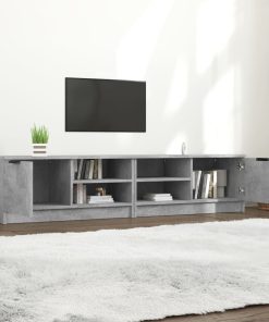 vidaXL Mueble de TV 2 pzas madera contrachapada hormigón 80x35x36,5 cm