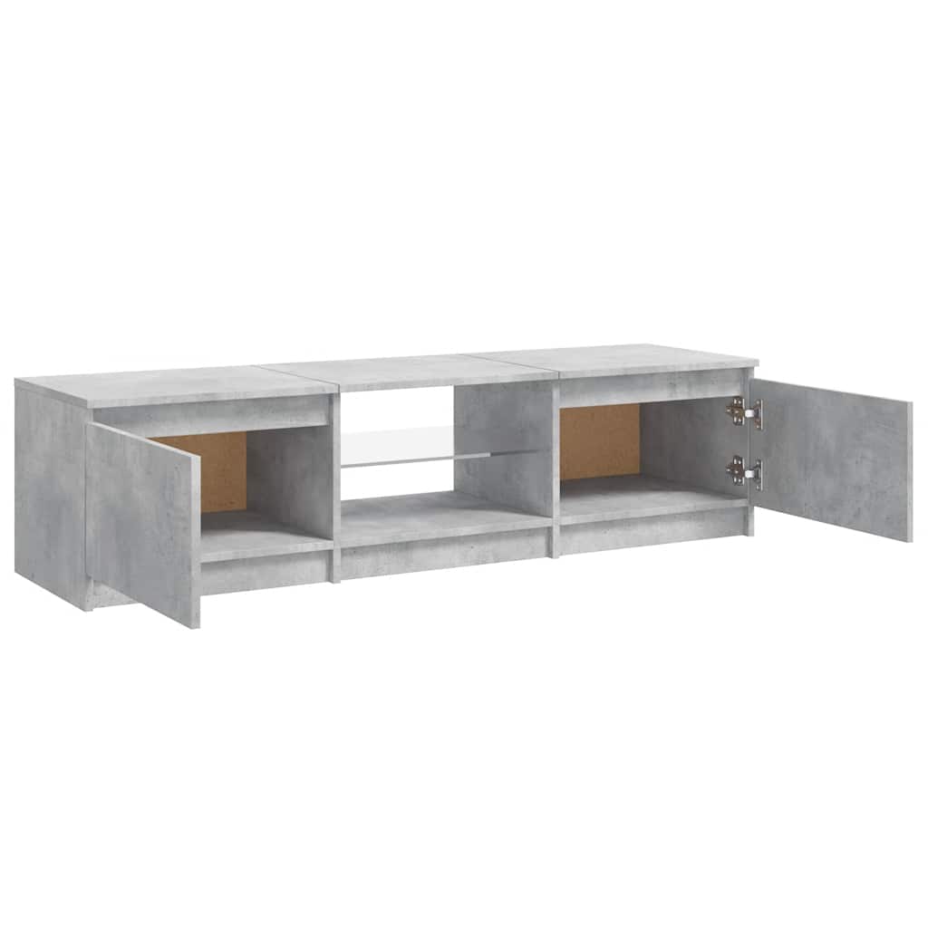 vidaXL Mueble de TV con luces LED gris hormigón 140x40x35,5 cm